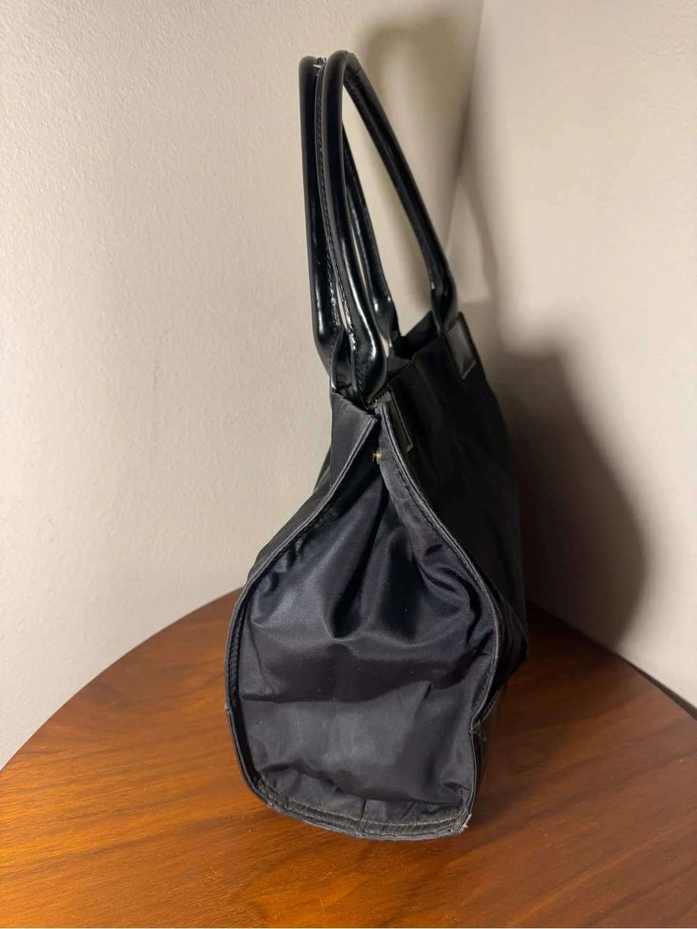 Tory Burch Ella Patent Leather Tote in Black